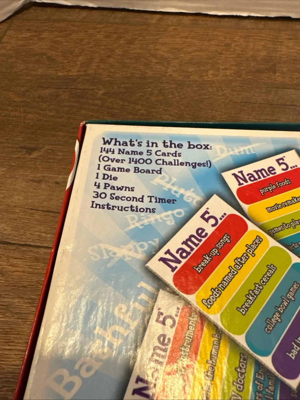 Name 5 Can You Name 5? Party Board Game Endless Games Open Box